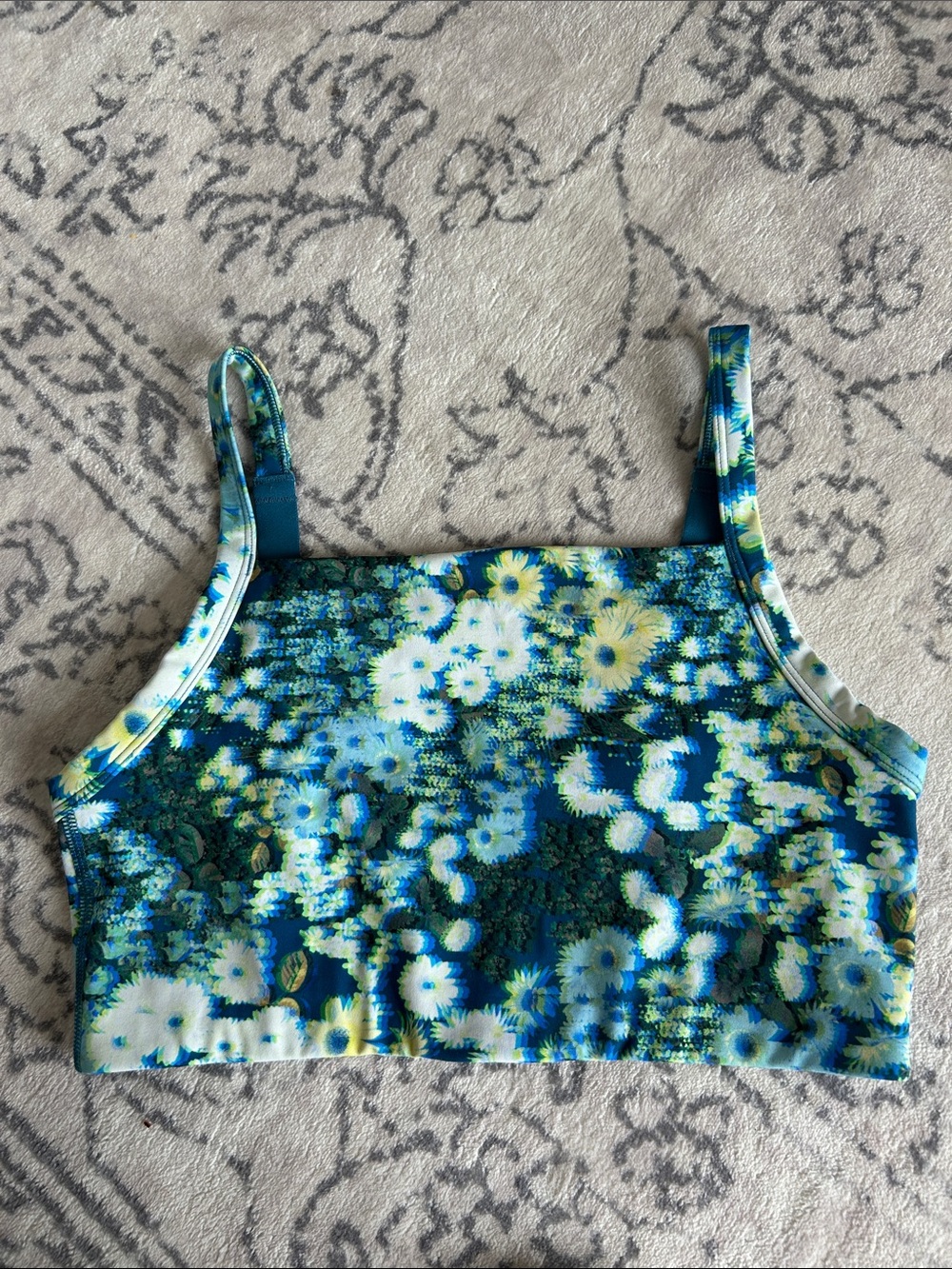 Floral Blue Sports Bra - Women's